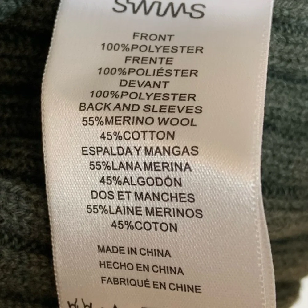 SWIMS Men’s Ramberg Full Zip Quilted Sweater Jacket Olive Green‎ Size Medium
